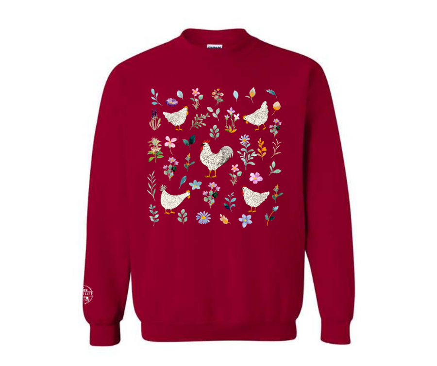 Chicken Flower Crew Neck